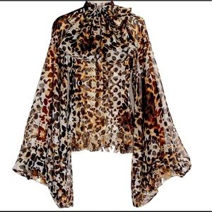 Leopard print batwing shirt